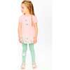 Organic Cotton Bi-Material Tunic With Ruffle, Dusty Pink - T-Shirts - 2 - thumbnail