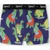 Organic Cotton Boxer, Blue Dino Print - Underwear - 1 - thumbnail