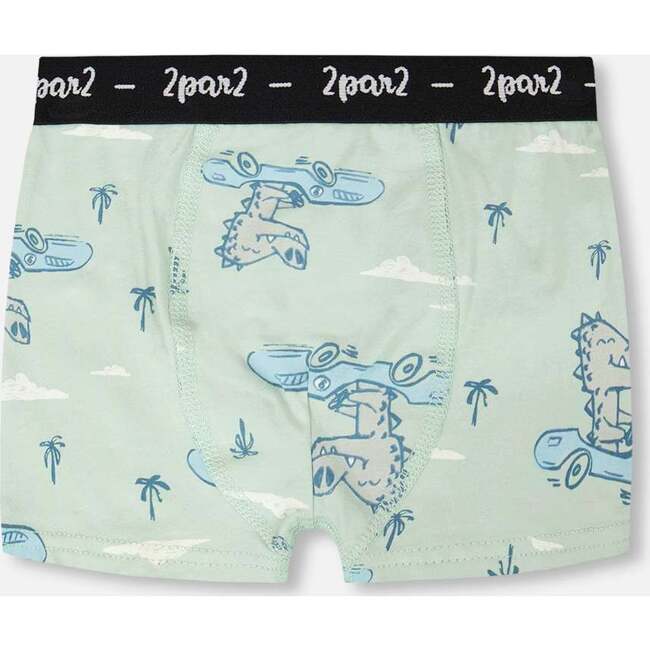 Organic Cotton Boxer, Green Printed Crocodiles