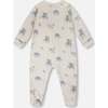 Organic Cotton Baby One-Piece Pajamas, Grey Elephant Print - Pajamas - 2