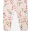 Organic Cotton Baby One-Piece Pajamas, Pale Rose Bear Print - Pajamas - 3