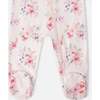 Organic Cotton Baby One-Piece Pajamas, Pink Printed Flowers - Pajamas - 3 - thumbnail