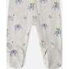 Organic Cotton Baby One-Piece Pajamas, Grey Elephant Print - Pajamas - 3