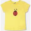 Organic Cotton Jersey T-Shirt, Ladybug Yellow - T-Shirts - 1 - thumbnail