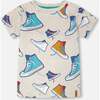 Organic Cotton Jersey T-Shirt, Grey Mix Printed Shoes - T-Shirts - 1 - thumbnail