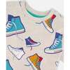 Organic Cotton Jersey T-Shirt, Grey Mix Printed Shoes - T-Shirts - 6