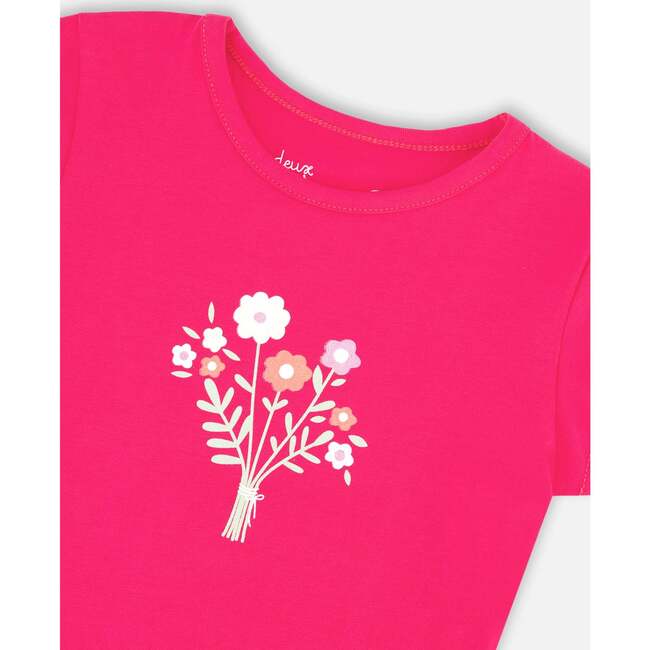 Organic Cotton Jersey T-Shirt, Flowers Pink - T-Shirts - 4