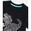 Organic Cotton Jersey T-Shirt, Dino Black - T-Shirts - 4