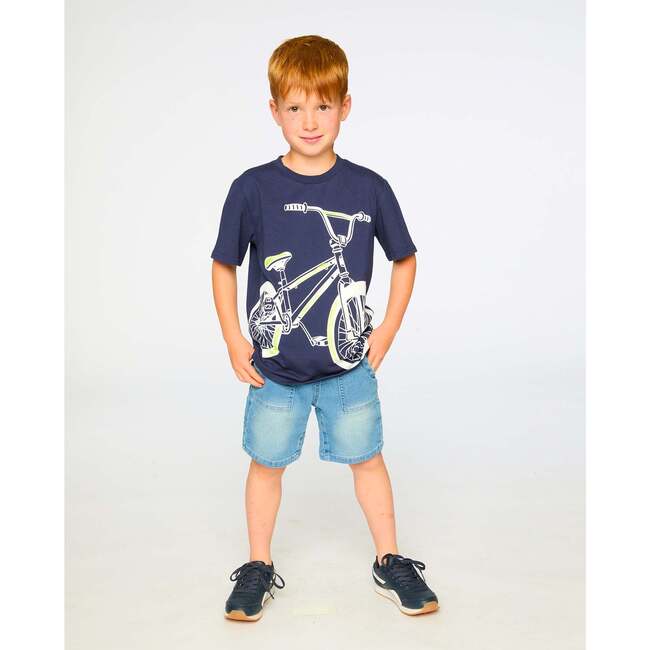 Organic Cotton Jersey T-Shirt, Dark Blue - T-Shirts - 3