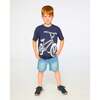 Organic Cotton Jersey T-Shirt, Dark Blue - T-Shirts - 3