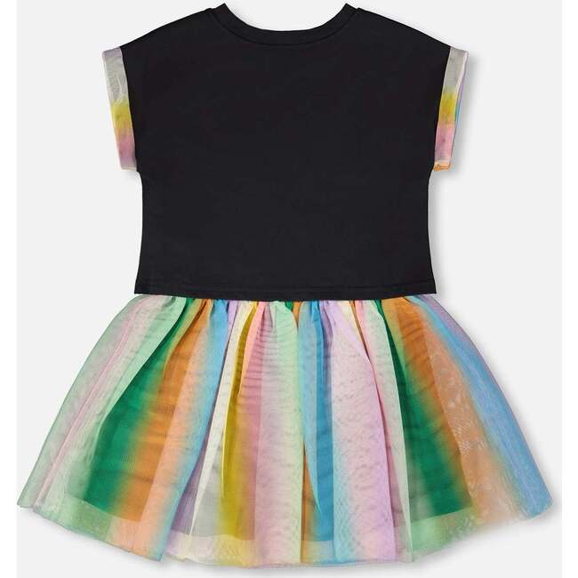 Organic Cotton And Mesh Dress, Black - Dresses - 3