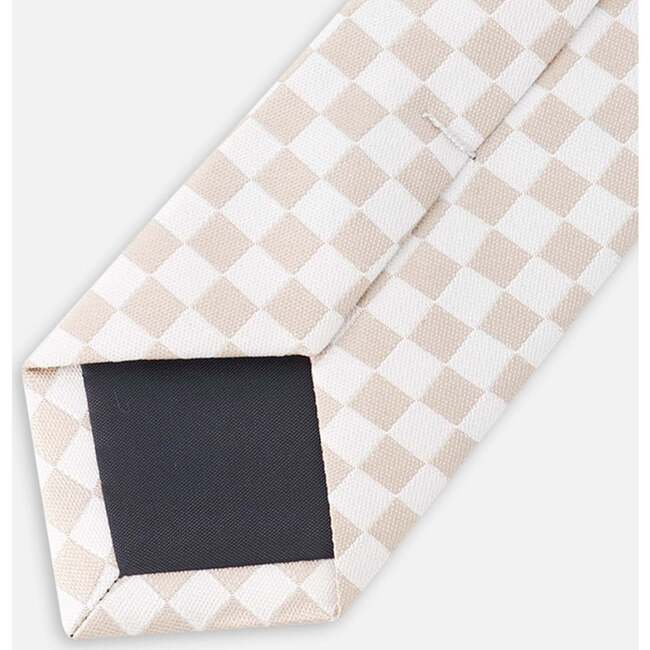 Neck Tie, White And Sand Check