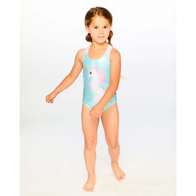 One-Piece Swimsuit, Aqua - One Pieces - 4