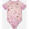 One-Piece Swimsuit, Purple Flower Print - One Pieces - 5