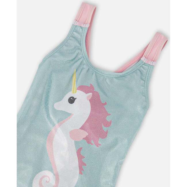 One-Piece Swimsuit, Aqua - One Pieces - 6