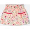 Muslin Skort, Off White Printed Flowers - Skirts - 1 - thumbnail