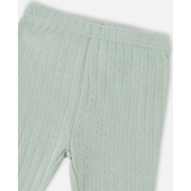 Muslin Tunic And Pointelle Leggings Set, Peach Deer Print & Green - Mixed Apparel Set - 5