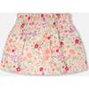 Muslin Skort, Off White Printed Flowers - Skirts - 3