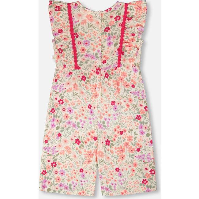 Muslin Jumpsuit, Off White Printed Flowers - Jumpsuits - 3