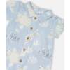 Muslin Romper, Blue Turtle Print - Rompers - 5