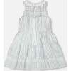 Multi-Tiered Dress, White And Blue Stripes - Dresses - 3