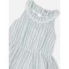 Multi-Tiered Dress, White And Blue Stripes - Dresses - 4