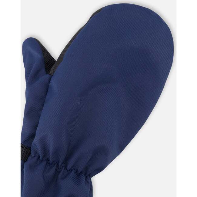 Mid-Season Mittens In Recycled Polyester, Navy Blue - Gloves - 3