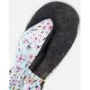 Mid-Season Mittens In Recycled Polyester, Blue Mini Flower Print - Gloves - 3