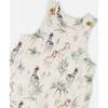 Organic Cotton Jersey Romper, Beige Zebra Print - Rompers - 5