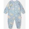 Organic Cotton Jersey One-Piece Pajamas, Blue Turtle Print - Pajamas - 1 - thumbnail
