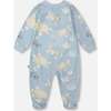 Organic Cotton Jersey One-Piece Pajamas, Blue Turtle Print - Pajamas - 2