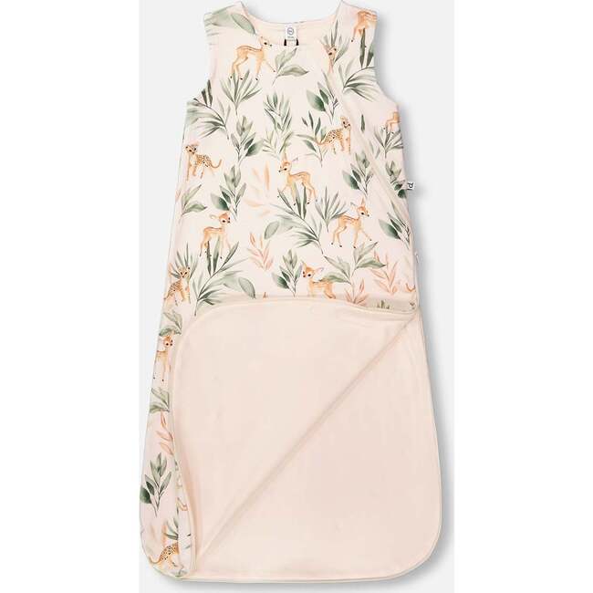 Organic Cotton Jersey Muslin Sleep Sack, Peach Deer Print - Pajamas - 3