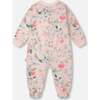 Organic Cotton Jersey One-Piece Pajamas, Pink Printed Berries - Pajamas - 2