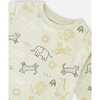 Organic Cotton Jersey Onesie And Cotton Rib Shortall Set, Sage Green Animal Print - Mixed Apparel Set - 4 - thumbnail