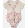 Organic Cotton Jersey Onesie And Muslin Overall Set, White & Pink Printed Berries - Mixed Apparel Set - 4