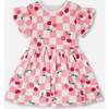 Organic Cotton Jersey Dress, Pink Printed Cherries - Dresses - 1 - thumbnail