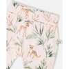 Organic Cotton Jersey Evolutive Pants, Peach Deer Print - Pants - 3