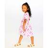Organic Cotton Jersey Dress, Pink Printed Cherries - Dresses - 2