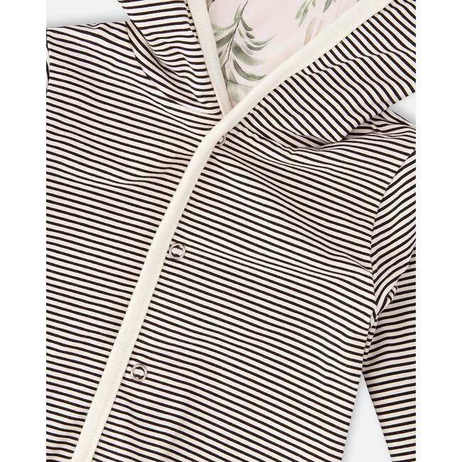 Organic Cotton Jersey Reversible Hooded Jacket, Beige Zebra Print - Jackets - 7