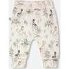 Organic Cotton Jersey Evolutive Pants, Beige Zebra Print - Pants - 2