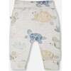 Organic Cotton Jersey Evolutive Pants, Grey Mix Turtle Print - Pants - 2 - thumbnail