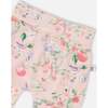 Organic Cotton Jersey Evolutive Pants, Pink Printed Berries - Pants - 3 - thumbnail