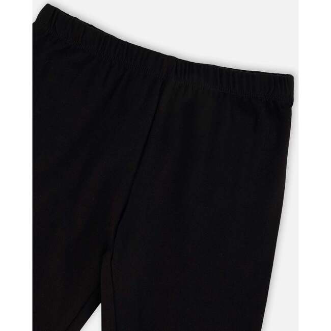 Organic Cotton Jersey Capri With Knee Print, Black - Leggings - 4