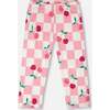 Organic Cotton Jersey Capri, Pink Printed Cherries - Leggings - 1 - thumbnail