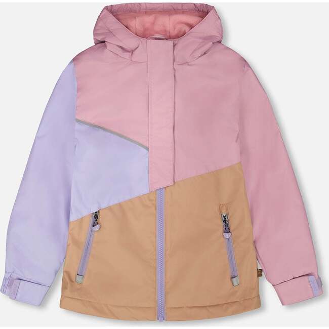 Mid-Season Jacket In Recycled Polyester, Mauve, Lilac & Beige