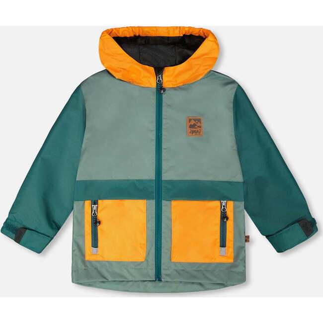 Mid-Season Jacket, Dark Green And Orange
