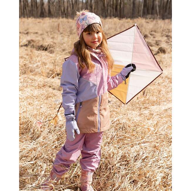 Mid-Season Jacket In Recycled Polyester, Mauve, Lilac & Beige