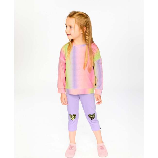 Organic Cotton Jersey Capri With Knee Appliqués, Mauve