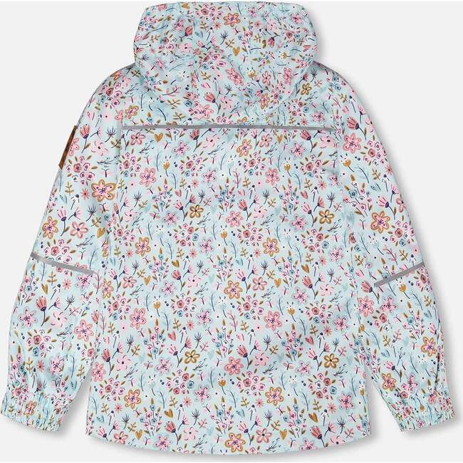 Mid-Season Jacket, Blue Mini Flower Print - Jackets - 3