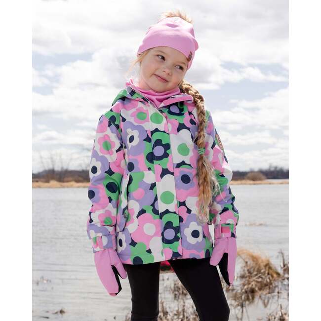 Mid-Season Jacket, Black Floral Print